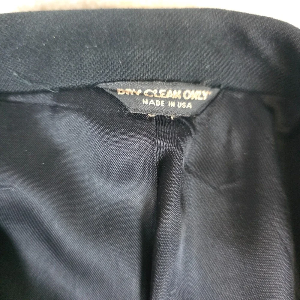 Bill Blass Black Label Blazer Jacket Mens 46R Black Cashmere Notch Lapel Vintage